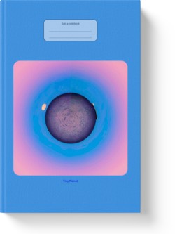 'Tiny Planet – Moonrise at Sea' – A lined notebook by Vicky Thor. Go to Amazon link.
