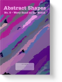 'Abstract Shapes No. 5 - Wavy Sand on the Beach' - a lined notebook/journal by Vlavoy. 'Go to Amazon' link.