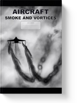'Aircraft - Smoke and Vortices' - a lined notebook/journal by Vlavoy. 'Go to Amazon' link.