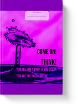 'Come On! Think! You Are Not a Drop in the Ocean, You Are the Ocean Itself! A wide-lined journal/notebook by Vlavoy. 'Go to Amazon' link.