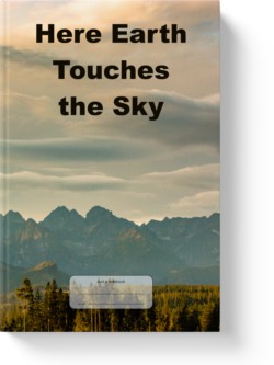 'Here Earth Touches the Sky' - a lined notebook/journal by Vlavoy. 'Go to Amazon' link.