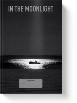 'In the Moonlight' - a lined notebook/journal by Vlavoy. 'Go to Amazon' link.