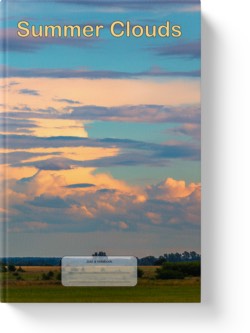 'Summer Clouds' - a lined notebook/journal by Vlavoy. 'Go to Amazon' link.