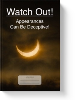 'Watch Out! Appearances Can Be Deceptive!' A lined notebook by Vlavoy. 'Go to Amazon' link.