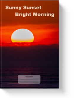 'Sunny Sunset Bright Morning' - a lined notebook/journal by Vlavoy. 'Go to Amazon' link.