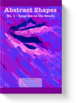 'Abstract shapes No. 1- Seagrass on the Beach'. A wide-lined notebook, journal by Vlavoy. 'Go to Amazon' link.