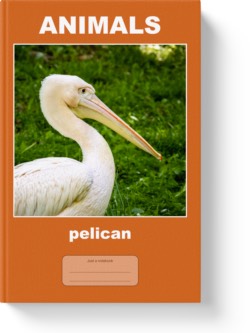 'Animals - pelican' - a lined notebook, journal by Vlavoy. 'Go to Amazon' link.