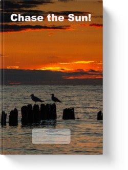 'Chase the Sun' - a lined notebook, iournal by Vlavoy. 'Go to Amazon' link.