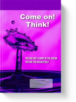 'Come on! Tnink! You Are Not a Drop in the Ocean, You Are the Ocean Itself! A wide-lined journal, notebook by Vlavoy. 'Go to Amazon' link.