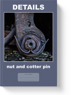 'Details - nut and cotter pin' - wide-lined notebook, journal by Vlavoy. 'Go to Amazon' link
