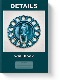 'Details - wall hook' - a lined notebook, journal, composition notebook by Vlavoy. 'Go to Amazon' link.