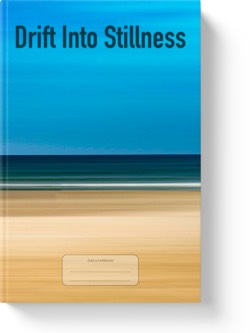 'Drift Into Stillness' - a lined notebook, journal, composition notebook by Vlavoy. 'Go to Amazon' link.