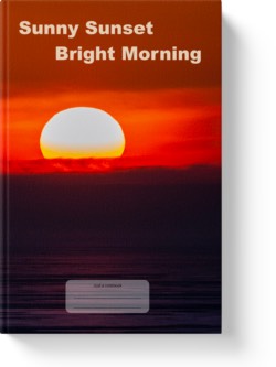 'Sunny Sunset, Bright Morning' - a lined notebook, journal by Vlavoy. 'Go to Amazon' link.