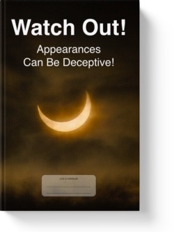 'Watch Out! Appearances Can Be Deceptive!' A lined notebook by Vlavoy. 'Go to Amazon' link.